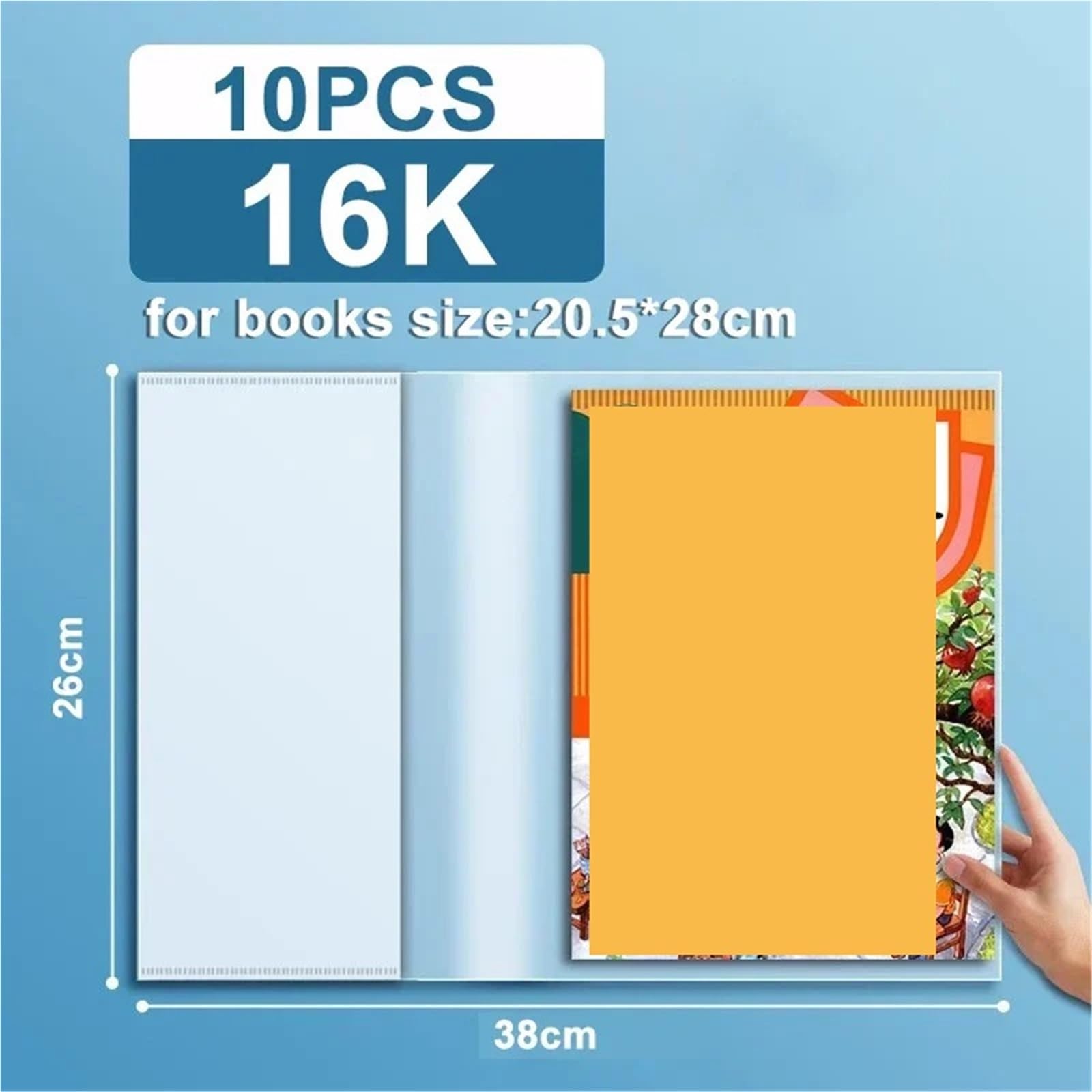 Custodia protettiva for quaderni in plastica impermeabile trasparente da 22K/16K/A4 for scuola, ufficio, forniture for l'imballaggio di Per Lavoro Scuola(30PCS,16K)