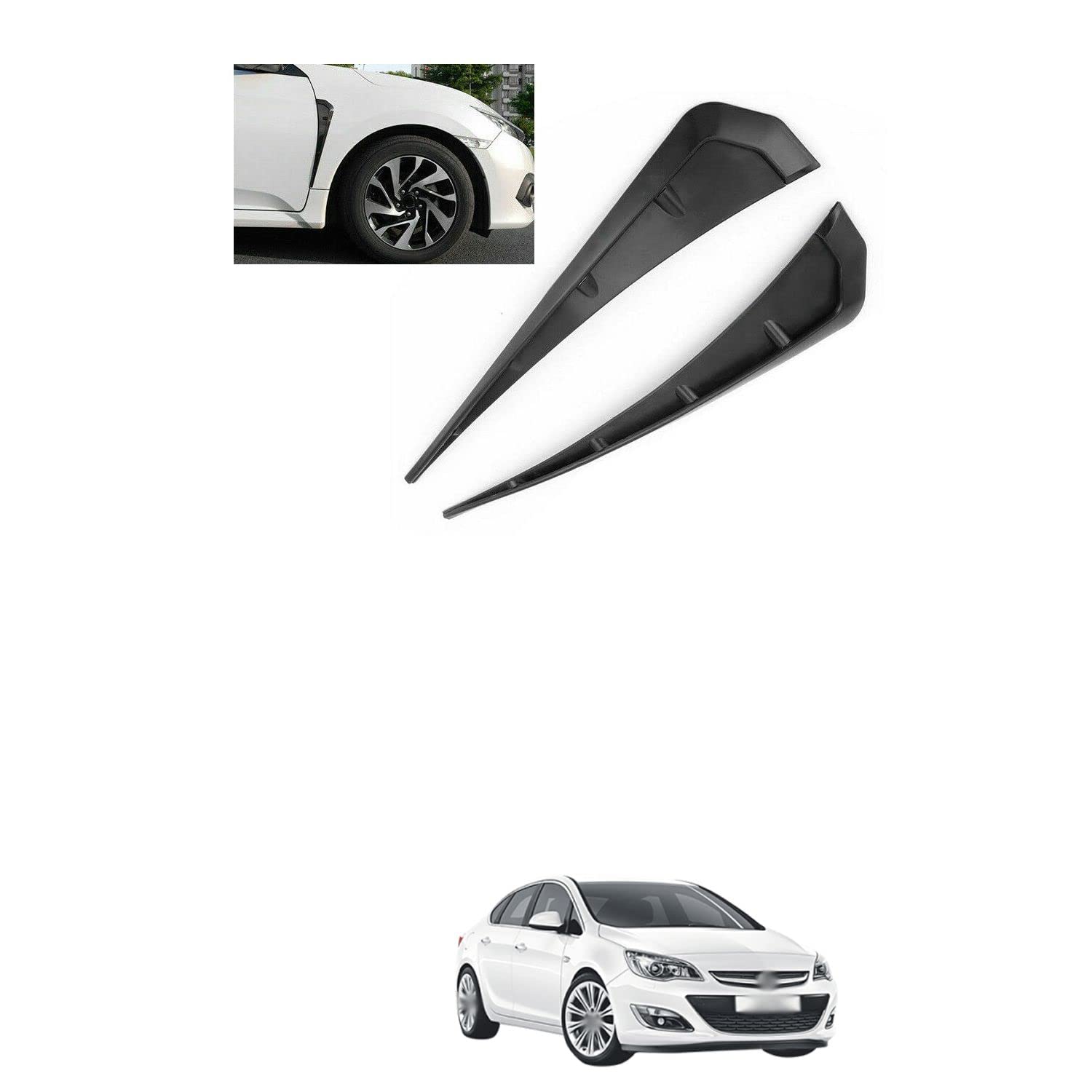 Air Flow Car Fender Side Duct Sporty Racing Fender Look Vent Air Flow Car Decorative Sticker Compatible with O-pel A-stra-image-25