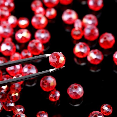 Miniatura 3 de 600 cuentas facetadas de cristal, cuentas de piedras preciosas, sueltas para hacer manualidades de joyería de 0.315, 0.236, 0.157 pulgadas (color