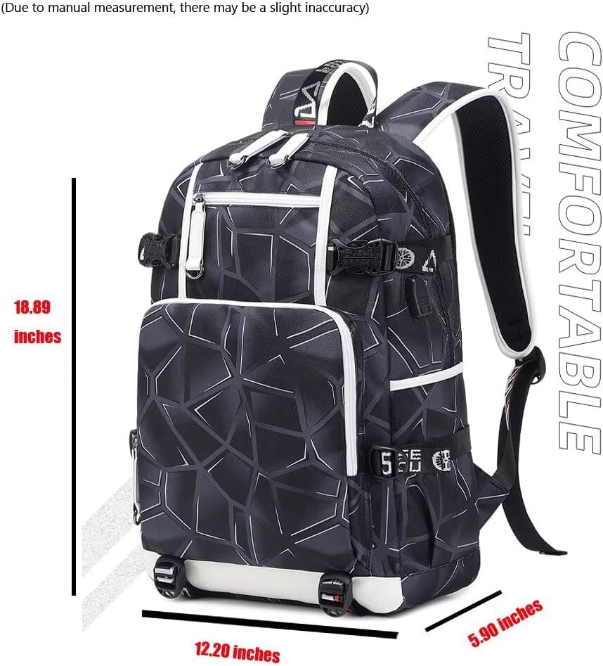 Soccer Player 7 Individualized Laser Mechanical Laptop Multifunction Backpack Travel Daypack Fans Bag - Image 2