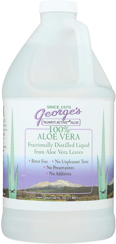 George s Aloe Vera Líquido de aloe vera destilado fracionadamente, sem antraquinona e sem conservantes, 1,89 L