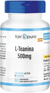 Fair & Pure® - L-Teanina 500mg - Vegana - Aminoácido procedente del té verde - Alta pureza - 60 Comprimidos
