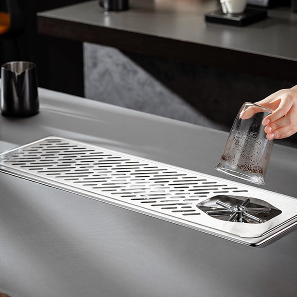 Rondella per tazze in acciaio inossidabile con getti d'acqua multi-angolo per bar e caffetterie, stazione di risciacquo in vetro argento per bicchieri da vino, tazze da birra e tazze da tè, strumento