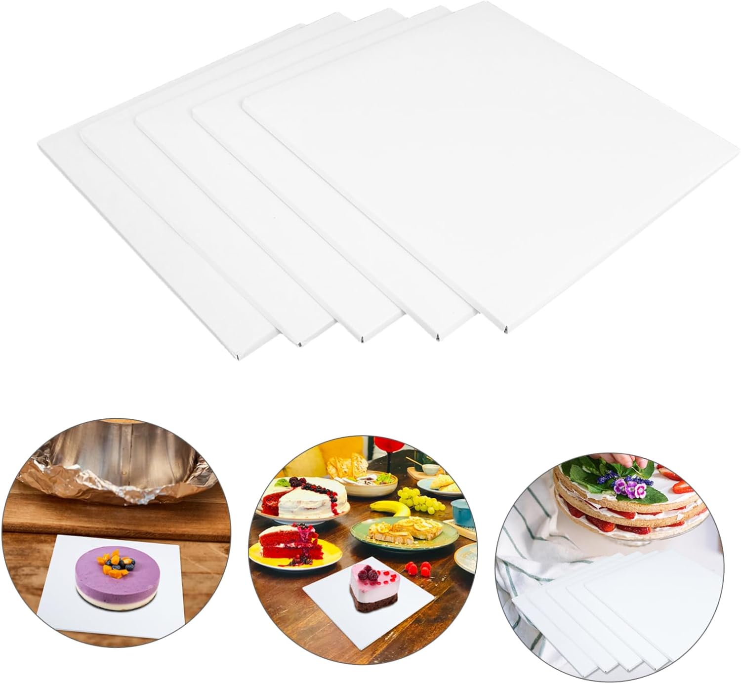 VICASKY 10pcs Square Cake Cardboard Boards Pastry Boards Minimalist Aesthetic for Baking Desserts