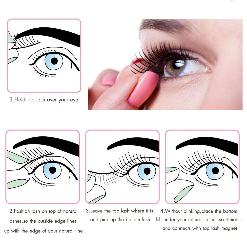 Natural Magnetic Fake Eyelashes 3D Handmade Ultra-Thin Reusable Natural Dual Magnetic False Eyelashes Fake Lashes - Image 2