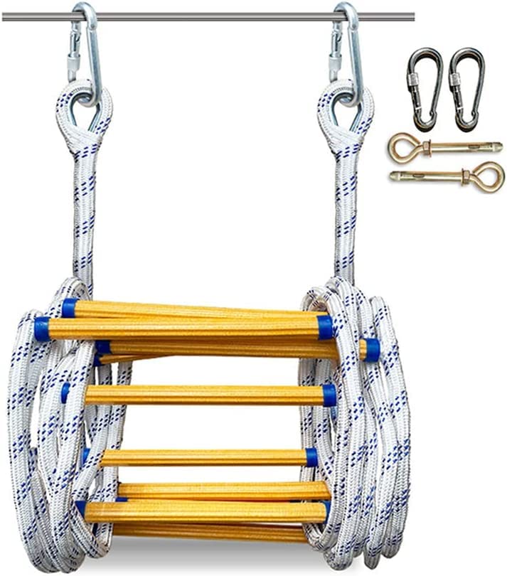 Escalera de Emergencia Plegable y Antideslizante, compacta, Ligera, soporta hasta 420 kg, Ideal para Escapes rápidos.