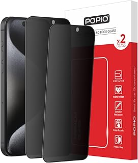 POPIO Xtreme Privacy Pack of 2 Tempered Glass for iPhone 15 Pro Max | 9H Hardness, Edge-to-Edge Coverage, Anti-Scratch, An Price In India