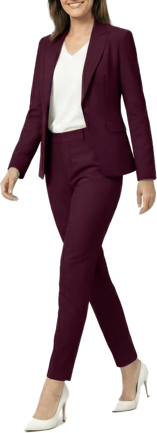 Marycrafts Women's Pant Suits Set – Professional Business Suiting Blazer and Pants 2 Piece Outfit