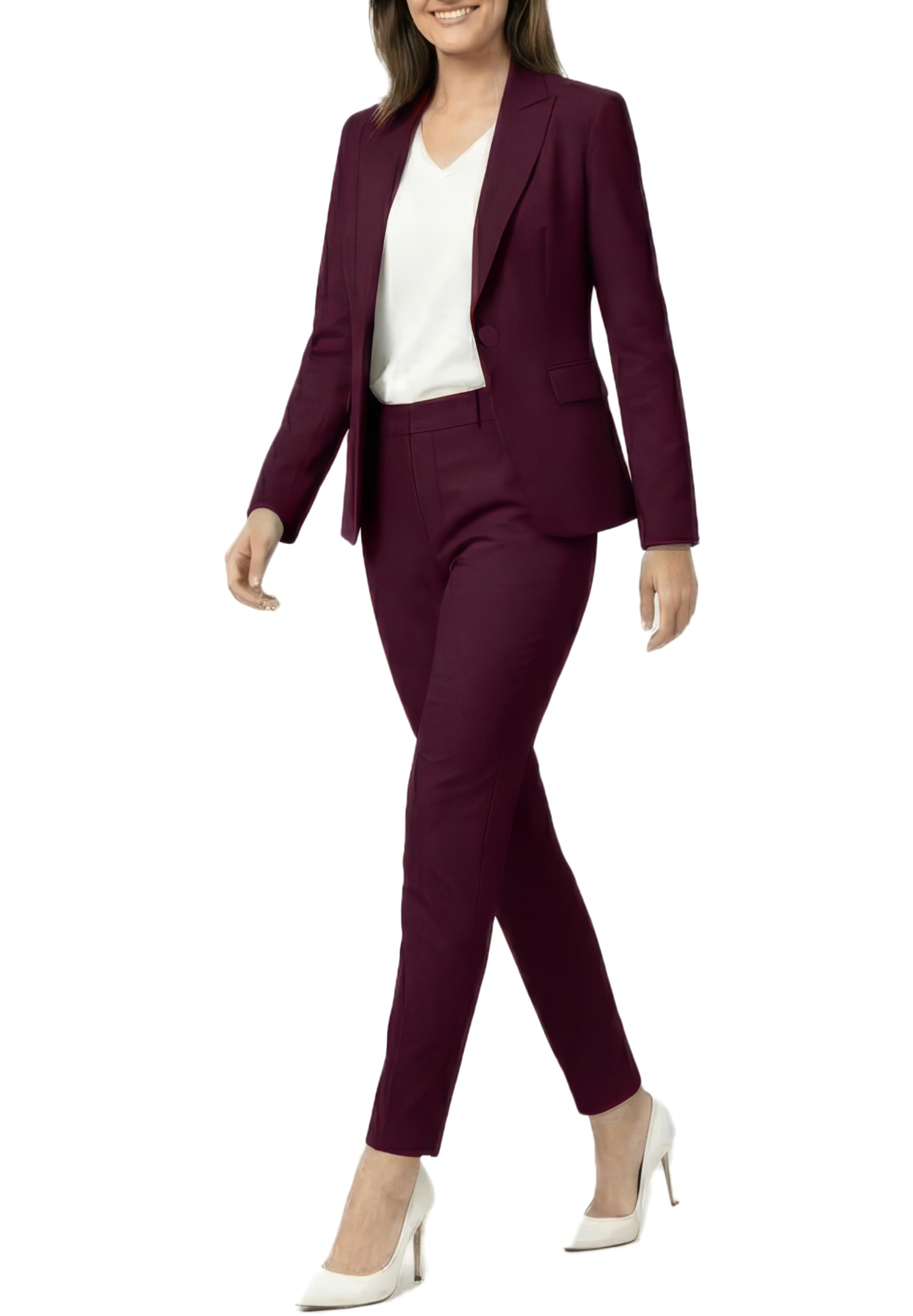 Marycrafts Women's Pant Suits Set – Professional Business Suiting Blazer and Pants 2 Piece Outfit