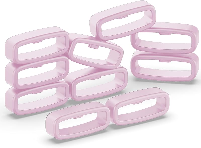 FanTEK 10pcs Watch Strap Holder Loop, Silicone Watch Band Keeper Retainer Fastener Ring Parts for Smart Watch Band Wristband Replacement
