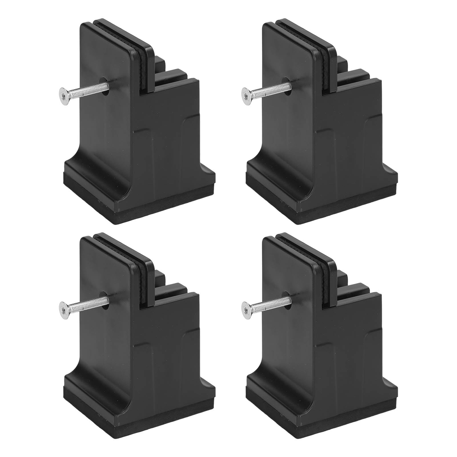 Dioche 4PCS Adjustable Bed Risers with Screw Clamp - Heavy Duty Furniture Riser for Sofa, Table & Bed - Rubber Material, Increases Height for More Storage Space