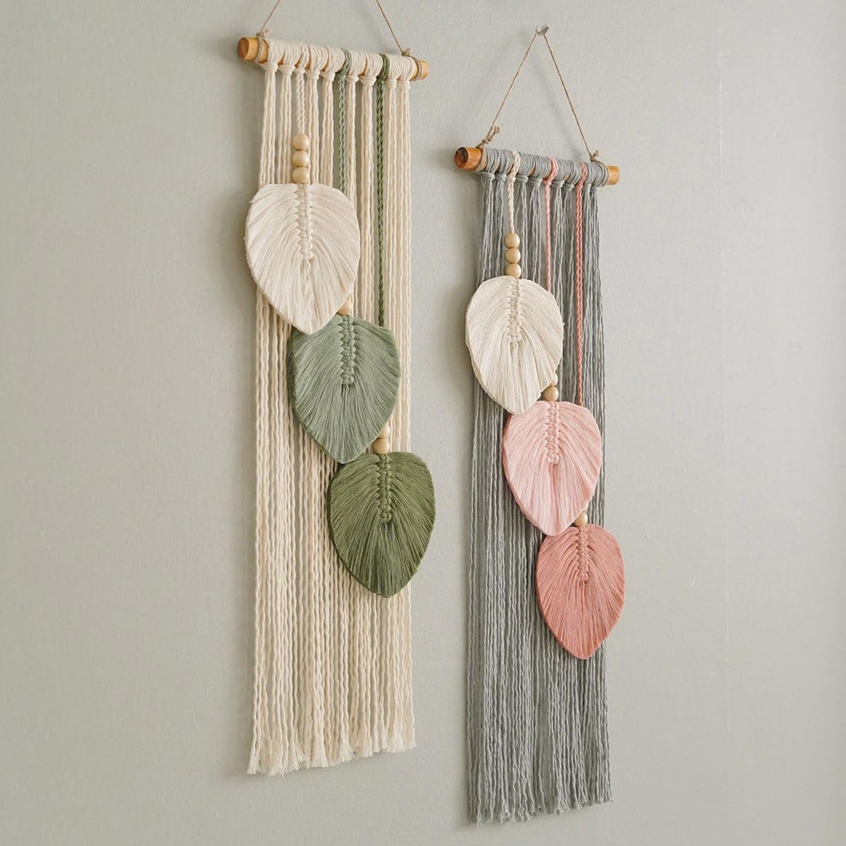 Wondramble Makramee wandbehang,Boho makramee wandteppich,Wohnzimmer,Schlafzimmer,Büro,WandDekoration (Bunte)