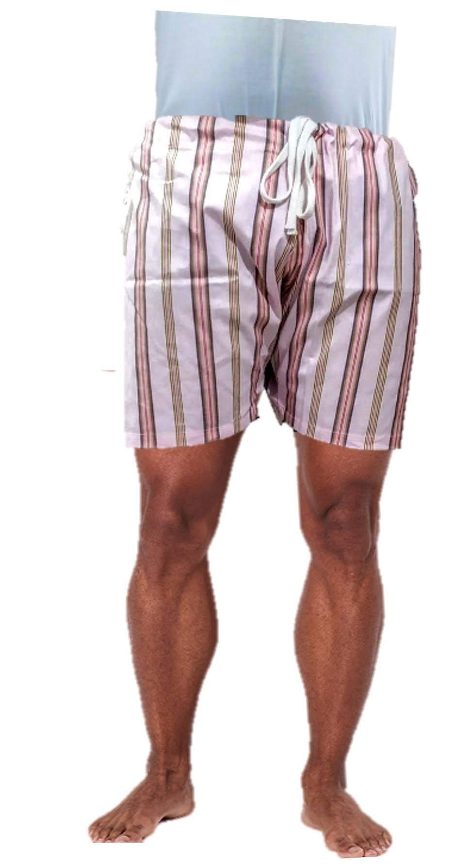 GenericMen's Lattha Traditional Pure Cotton Underwear aka Patta wala Janghiya, Dhari wala/ Striped Undergarment, Khadi Latthe Ka Jangia, Nicker,Chaddi; Nade wala kachha with wide Miyani/Asan & Back Pocket & Drawstring/Nada