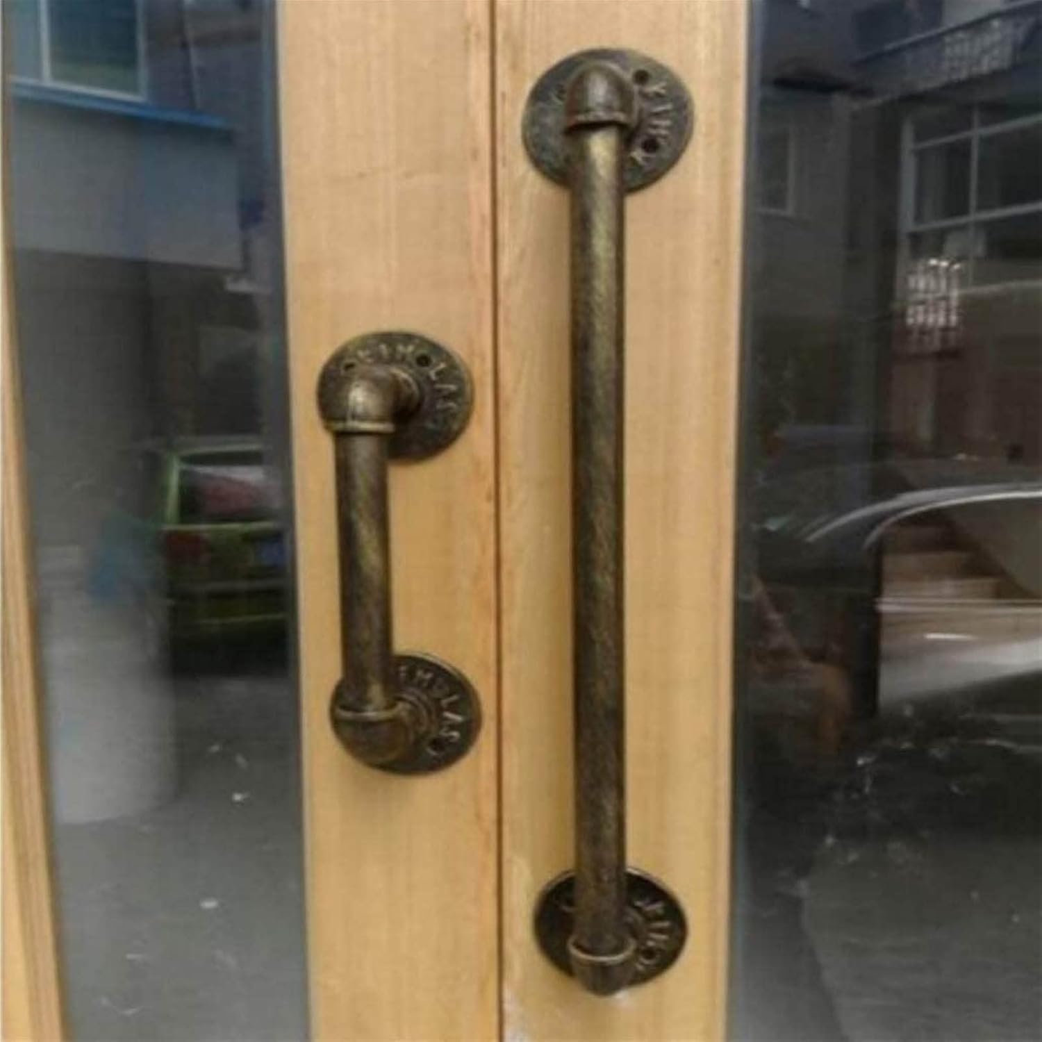 Szyny pod stopy Zestaw poręczy z rustykalnego brązu na schody, do wewnętrznych antypoślizgowych balustrad schodowych(80cm)