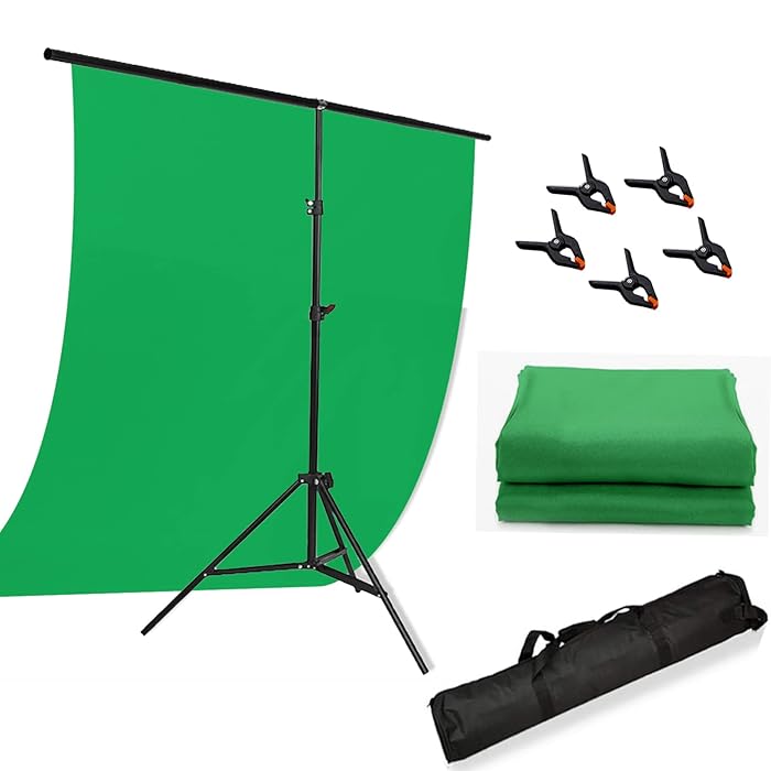 Buy Green Screen Backdrop Kit with Stand, 5 X 6.5 Ft Photography