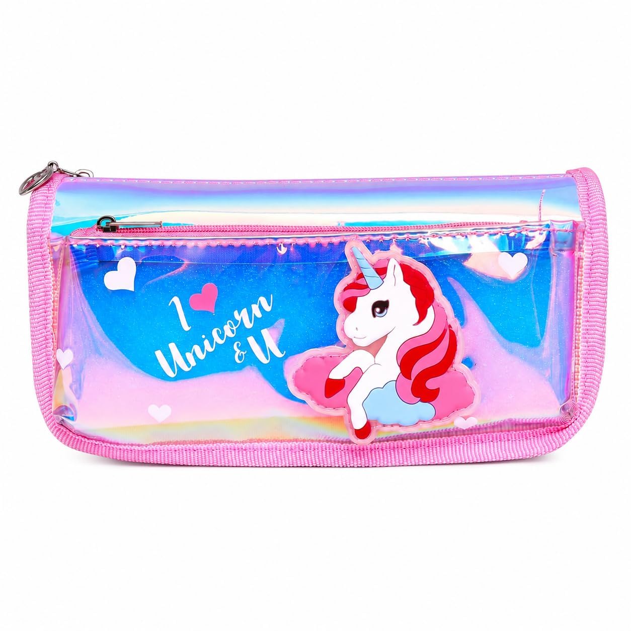 Unicorn 3D Pencil Pouch for Girls, Cute Stationery Case with Zipper