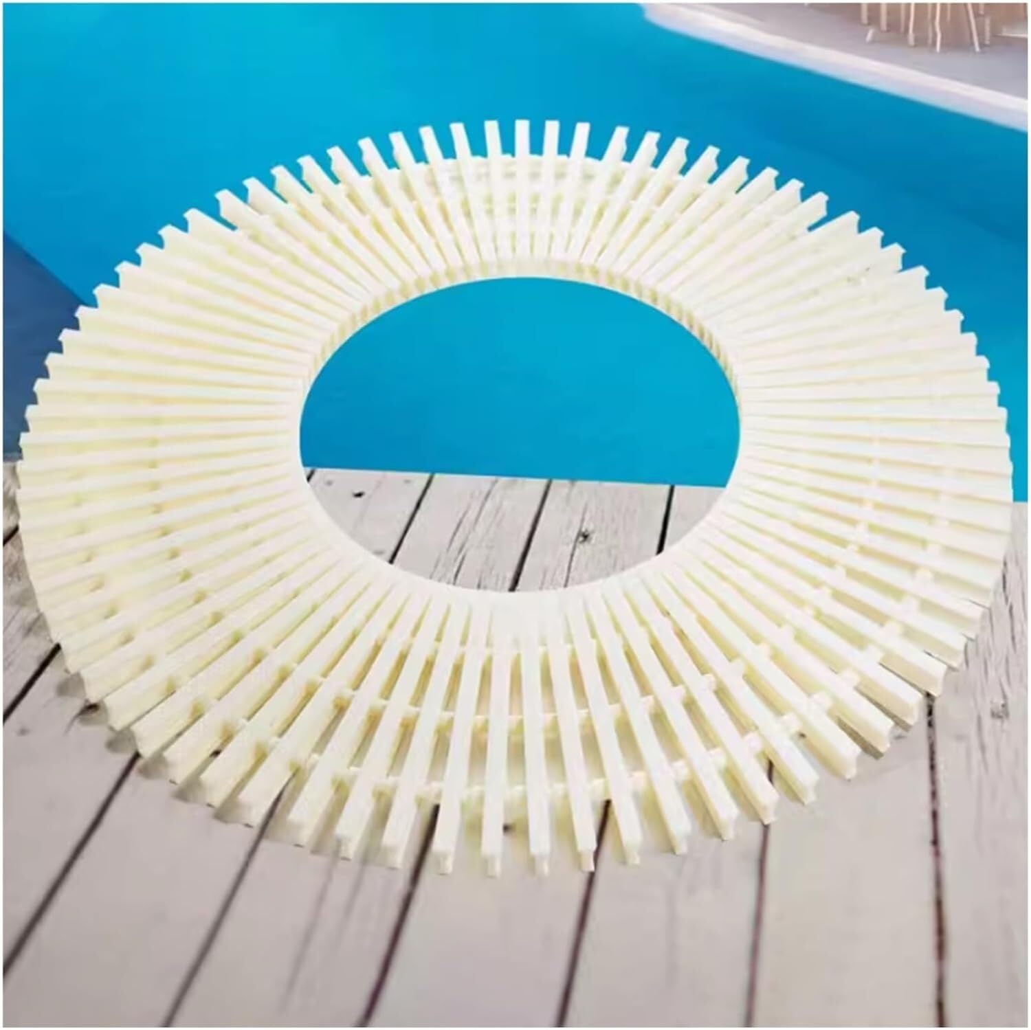 Grille de drainage plastique amovible beige à emboîter pour caniveau de cour