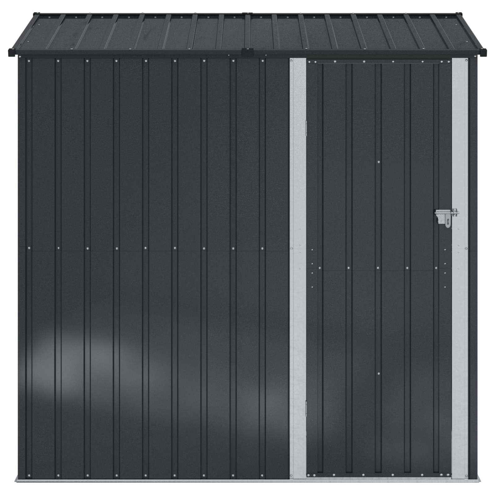 Domek ogrodowy, antracyt, metalowy, 203,5 x 73 x 200 cm, z miejscem do przechowywania, zamykany, odporny na warunki atmosferyczne, na taras, podwórko, balkon, domek na narzędzia, do przechowywania