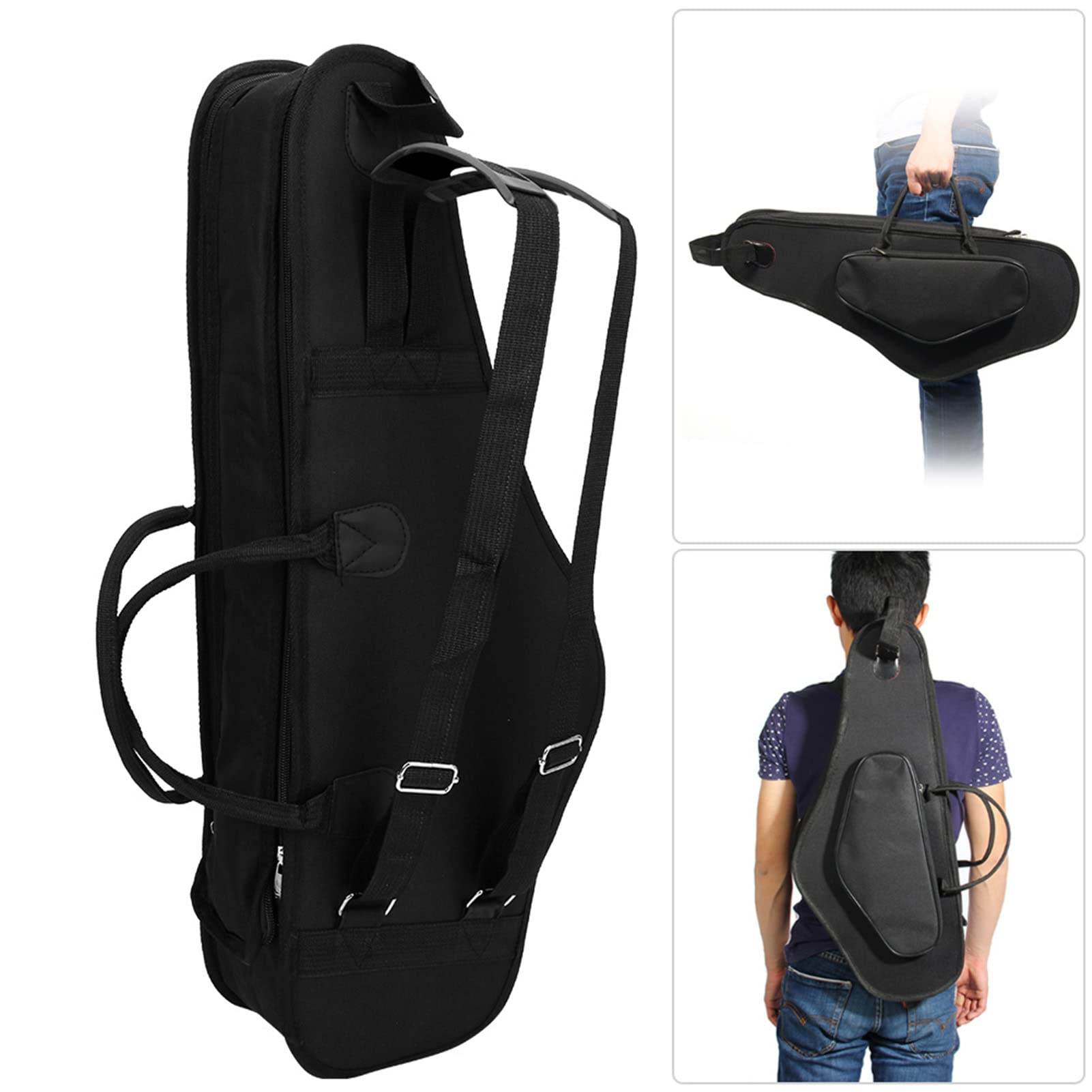 Yinhing Mochila Estuche para saxofón EB y Al, Bolsa de Transporte con Forro Interior Suave, diseño ergonómico con Acolchado y Compartimentos organizados, Ideal para músicos y Estudiantes