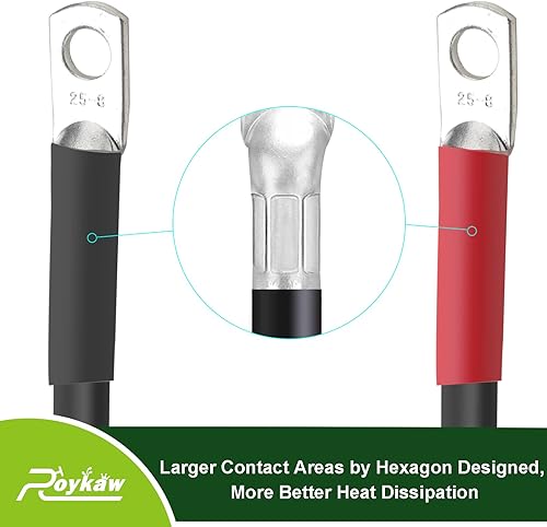 Miniatura 5 de Roykaw Cables de batería de carrito de golf de calibre 4 para modelos Club Car Precedent 2008 en adelante de 48 voltios, terminales de cable de