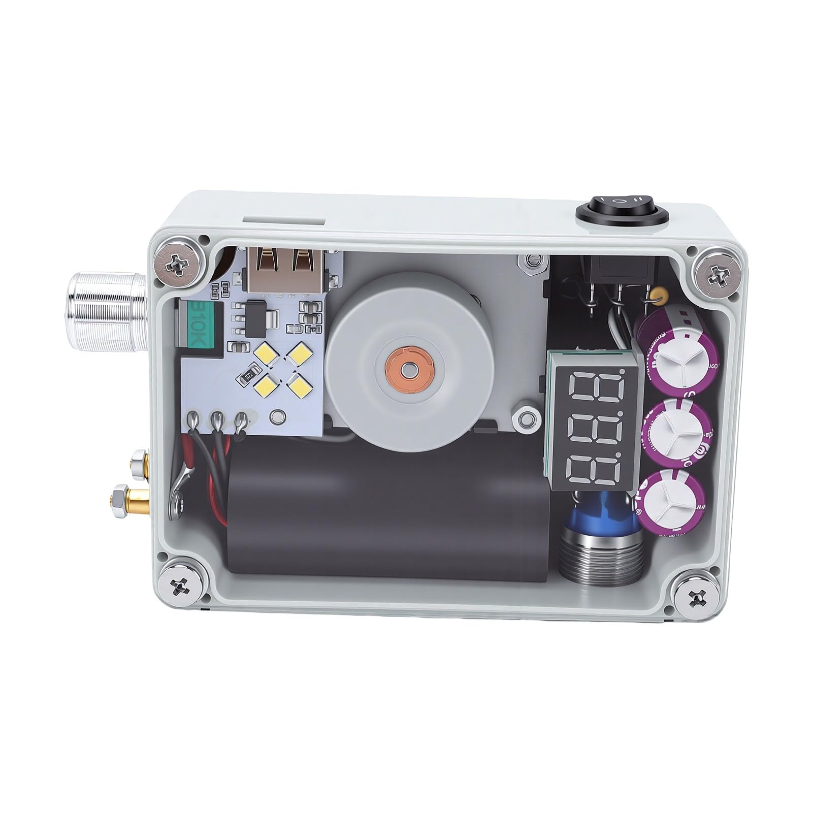 Generador de Manivela Fuente de Alimentación de Emergencia USB Portátil con Luz de Alto Brillo para Acampadas Cortes de Energía Carcasa de Hierro 1 Unidad