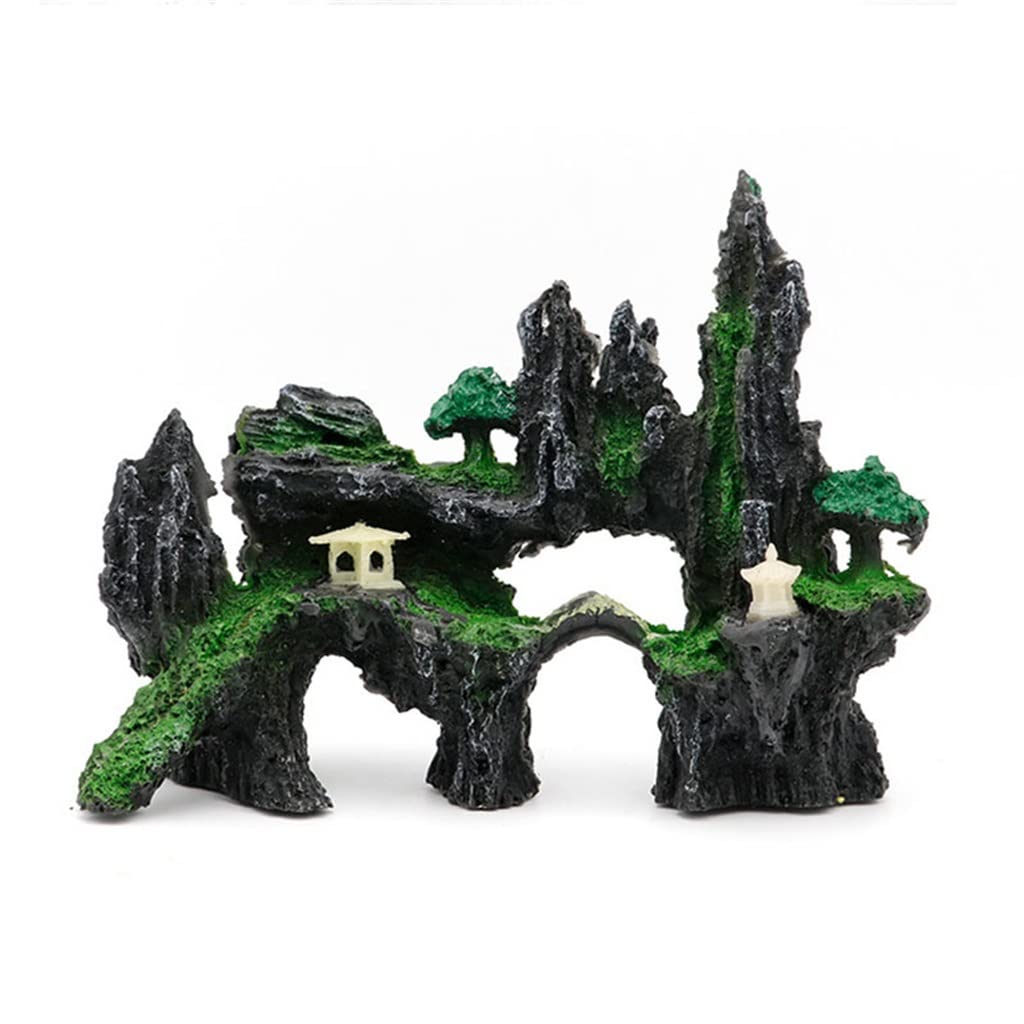 Acquario Rockery Pietra Acquario Decorazione Accessori Resina Arte Simulazione Montagna Paesaggio Ornamento Forniture per Animali Domestici Decorazioni per la casa (Colore : A, Dimensioni : 24 * 17 *