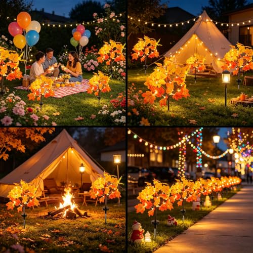 Maple Leaves Solar Lights Outdoor Waterproof, Solar Fall Lights 2 Pack - image 5