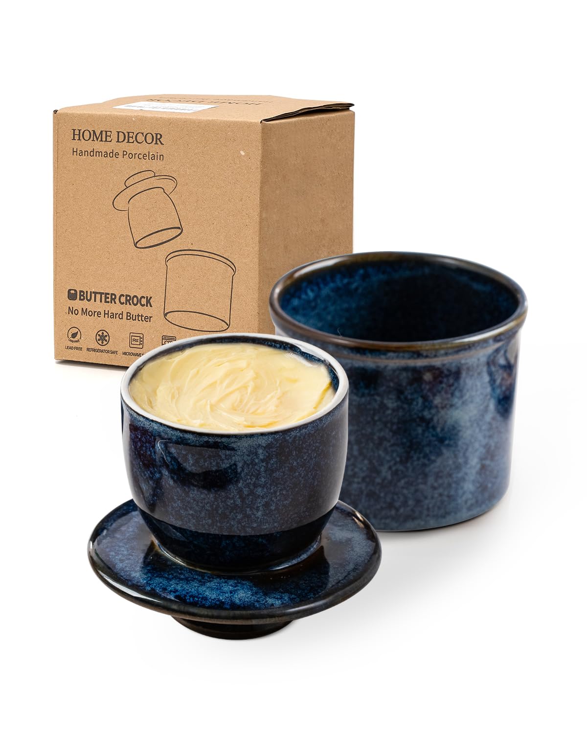 HOME DECOR Butter Crock with Reactive Glaze, French