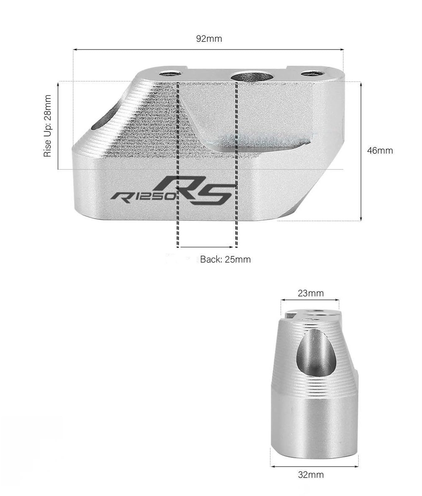 Rehausseur de Guidon Rehausseur De Guidon De Moto pour BMW R1200RS 2015-2020 R1250RS 2019-2021 R 1200 1250 RS Guidon À Main Barres De Montage Rehaussantes Pinces de Fixation(Couleur 5)