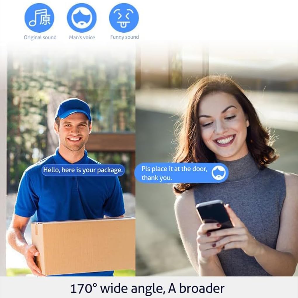 Videocitofono WIFI con sensore PIR a infrarossi Videocitofono | FHD 2.4G WIFI Sensore PIR integrato