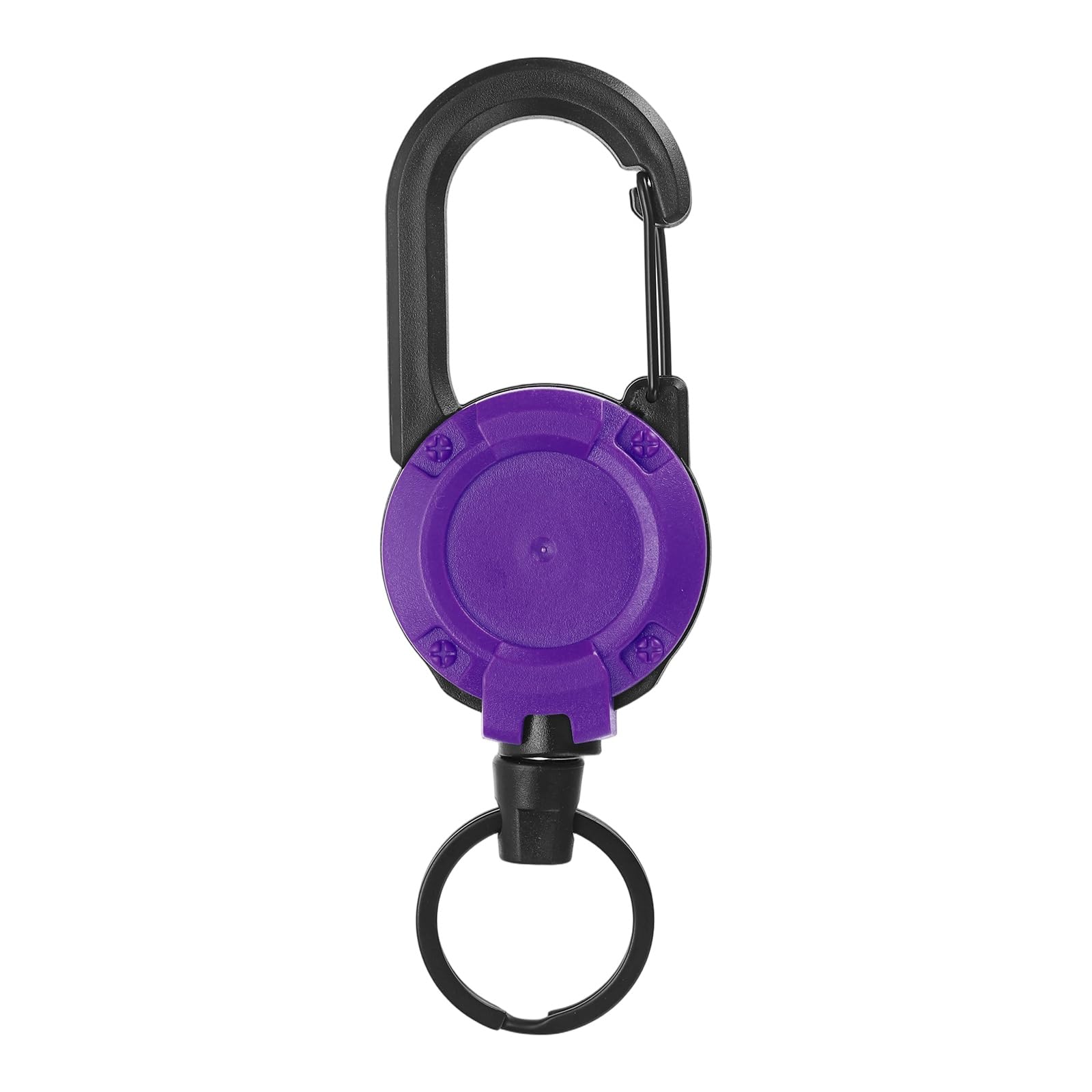 PATIKIL Retractable Keychain, Heavy Duty Retractable ID Badge Holder Badge Reel Key Chain Clip with 23.6" Steel Cord Landyard for Keys Fishing Cycling Hiking Backpack, Purple