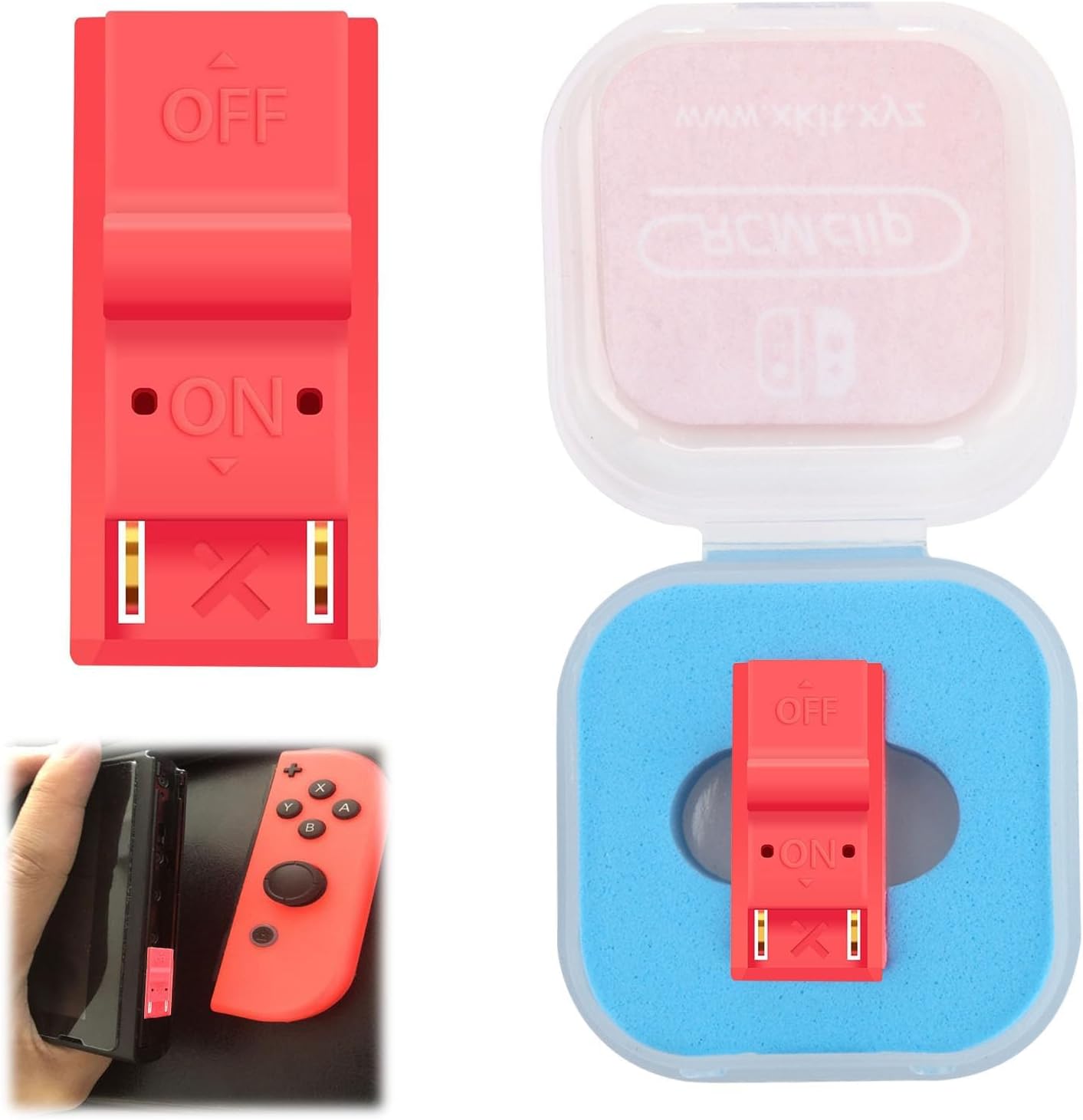 JIP RCM Clip for Nintendo Switch - Support, Mod Connector, Circuit Edit File Tools, Storage Box (Red)