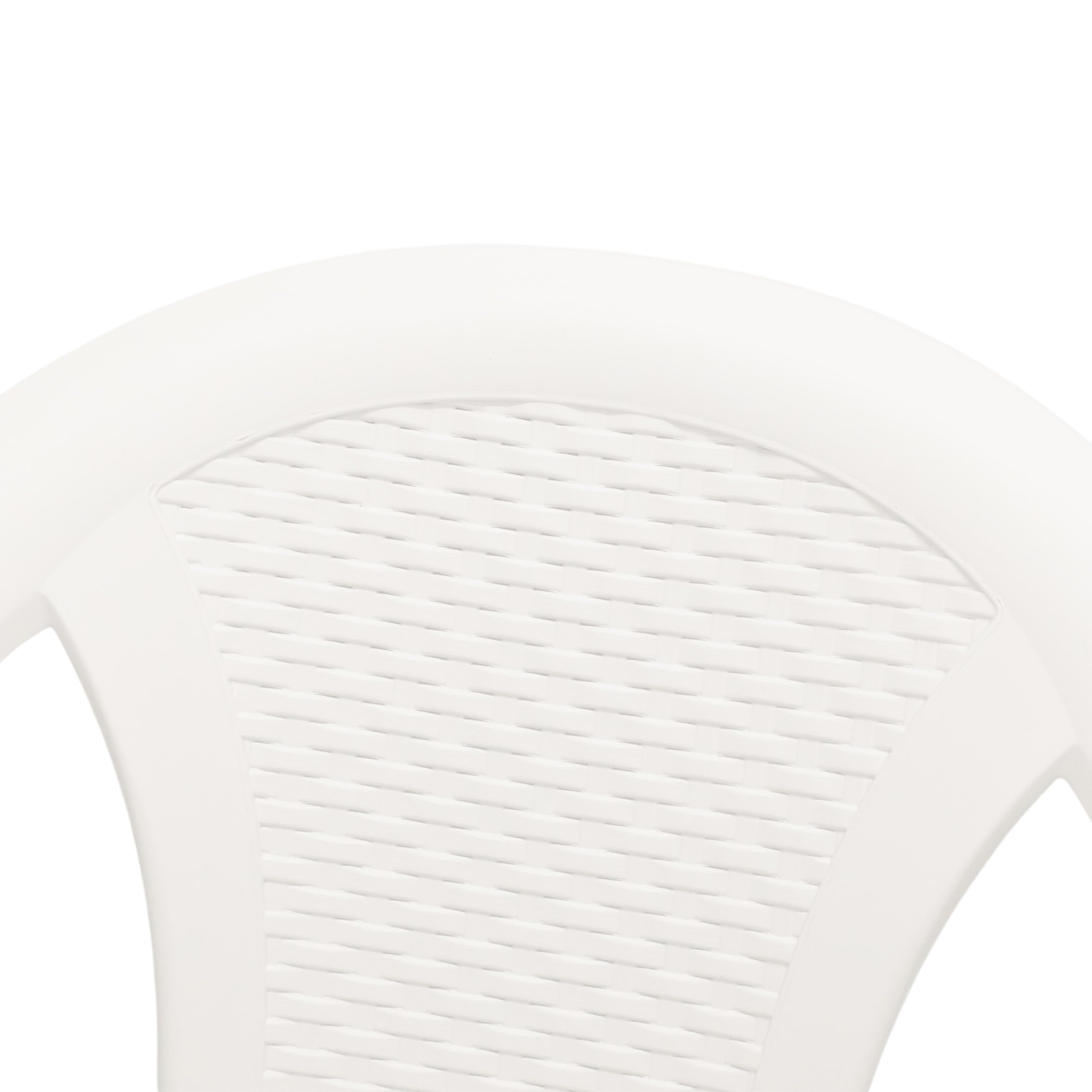 Spetebo Stapelbarer Gartenstuhl in weiß - Monoblock in Rattan Optik aus Kunststoff - Stapelstuhl Kunststoffstuhl (4 Stück - weiß)