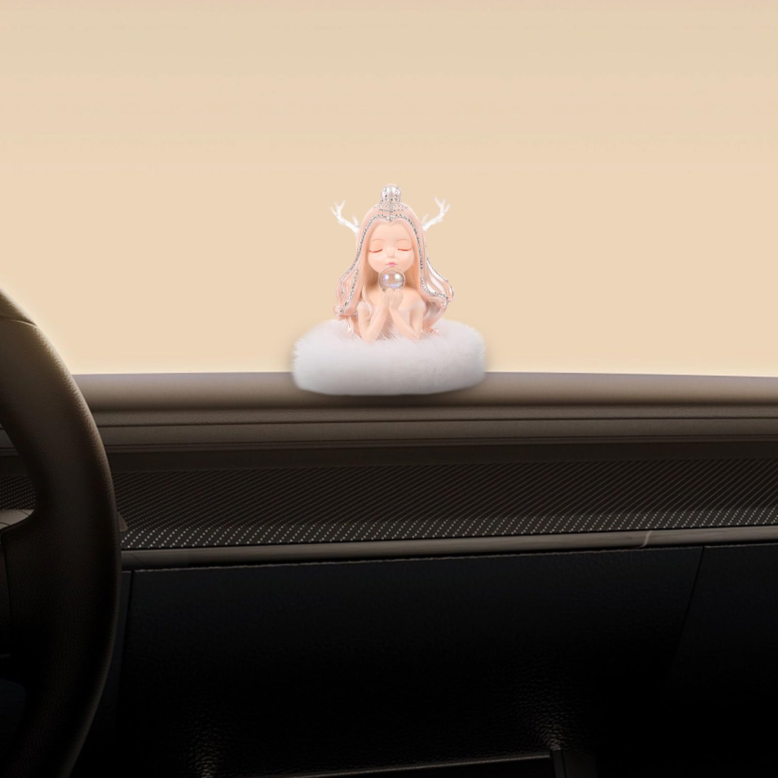 PartyKindom Profumatore per Auto Interno Angelo Decorativo in Resina e Fibra Base Abbinata, Facile da Mantenere e Design Elegante per Arredare L'abitacolo