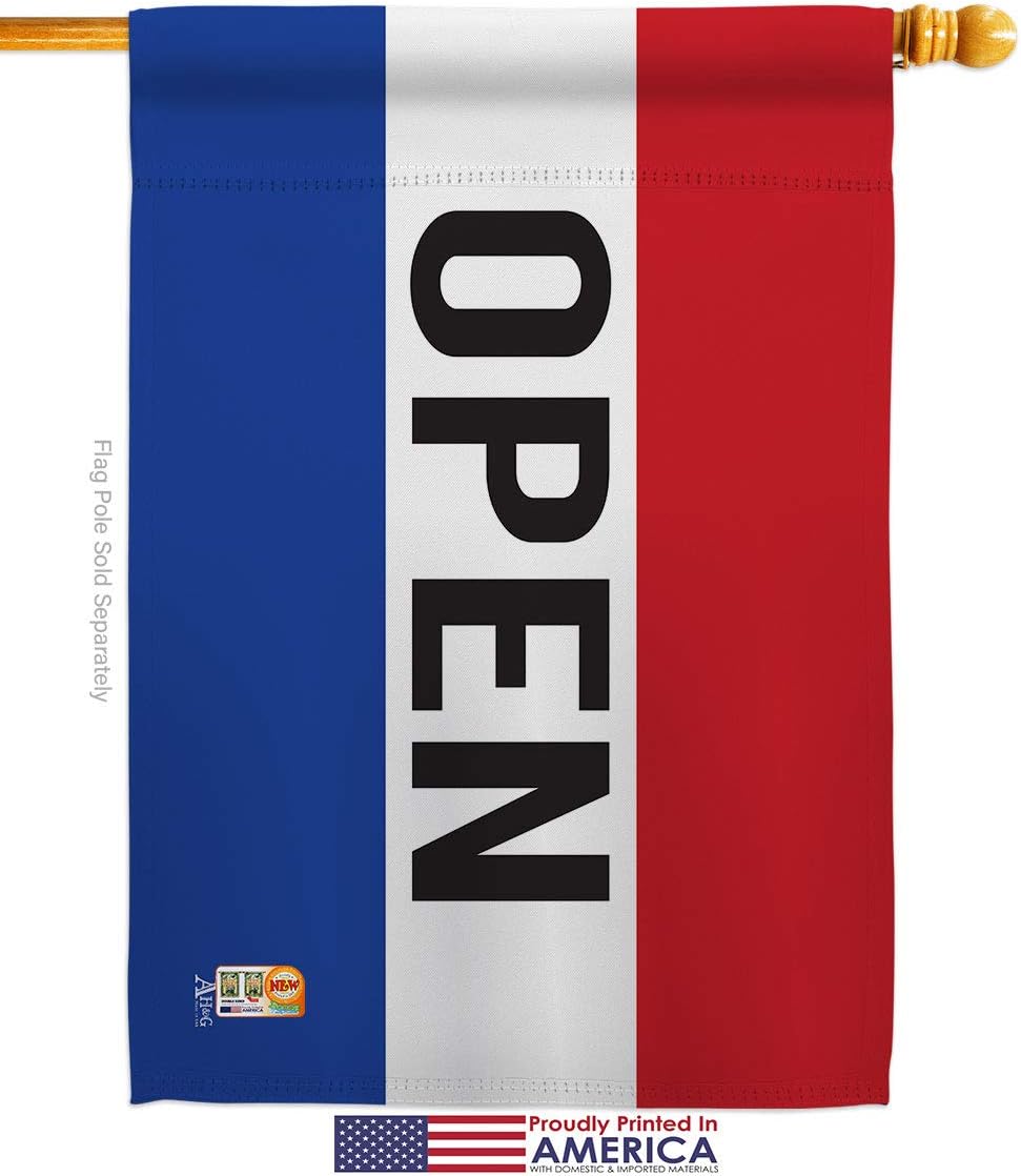 Open Garden House Flags Set Novelty Merchant Sale Store Retail Business Advertisement Promotion Small Decorative Gift Yard Banner Made In USA 28 X 40
