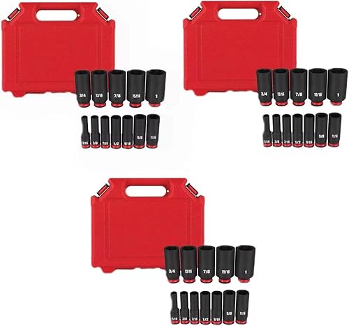 49-66-7006 para Milwaukee Shockwave 38" Drive Sae Juego de llaves de vaso de 6 puntos - 12PC