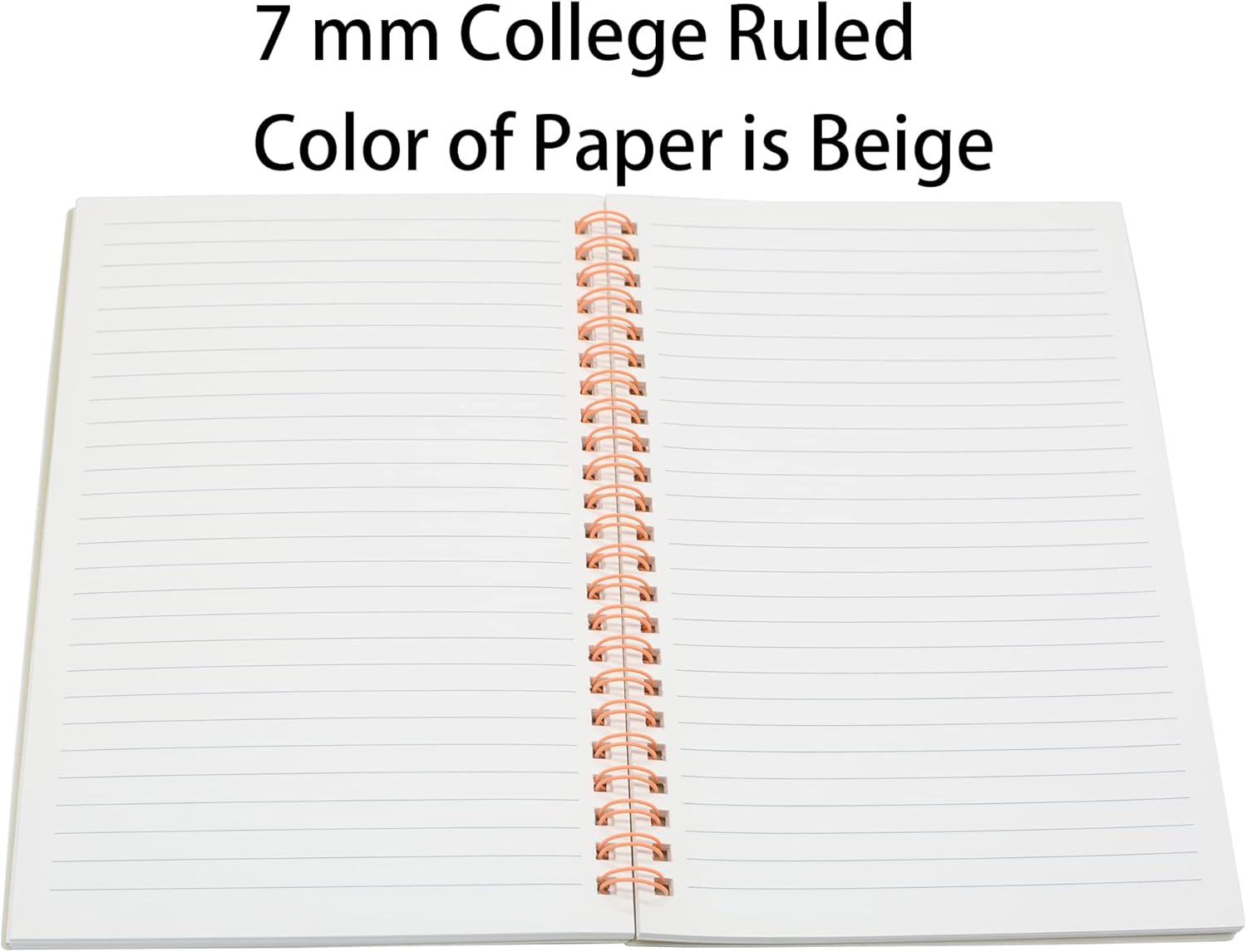 Yansanido Spiral Notebook, 6 Pcs A5 White Thick Plastic Hardcover 7mm College Ruled 80 Sheets -160 Pages Journals for Study and Notes (6 White A5) (Pack of 2)