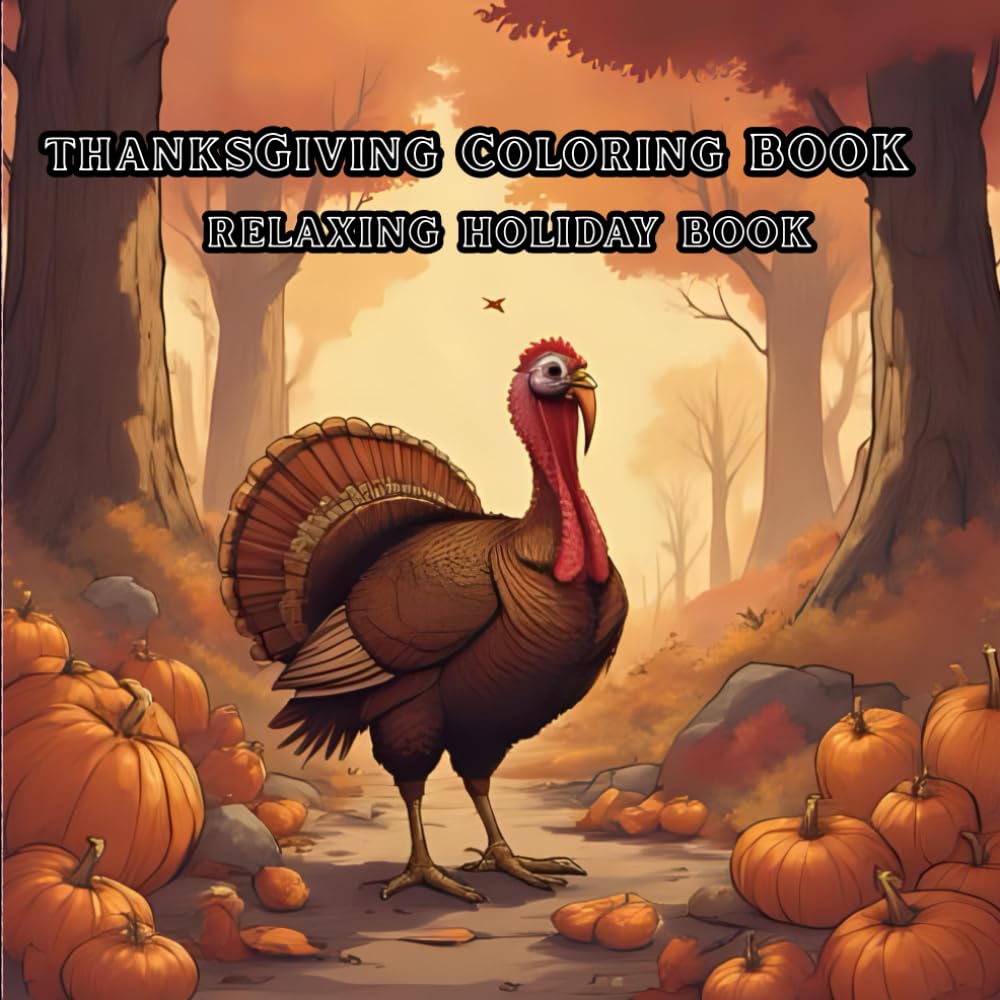 Holiday Book: ThanksGiving Relaxing Coloring Book: Relax and Unwind with a Holiday Joy