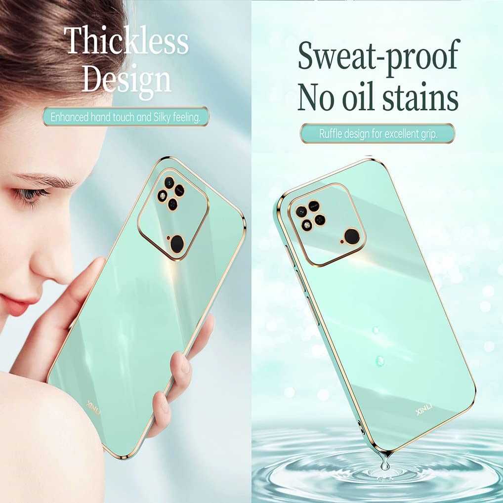 DESSEN Cover per Xiaomi Redmi 10C - Silicone Custodia Antiurto Protezione Fotocamera Case Sottile e Morbida TPU Bumper Antishock Anti-Impronte, Rosa