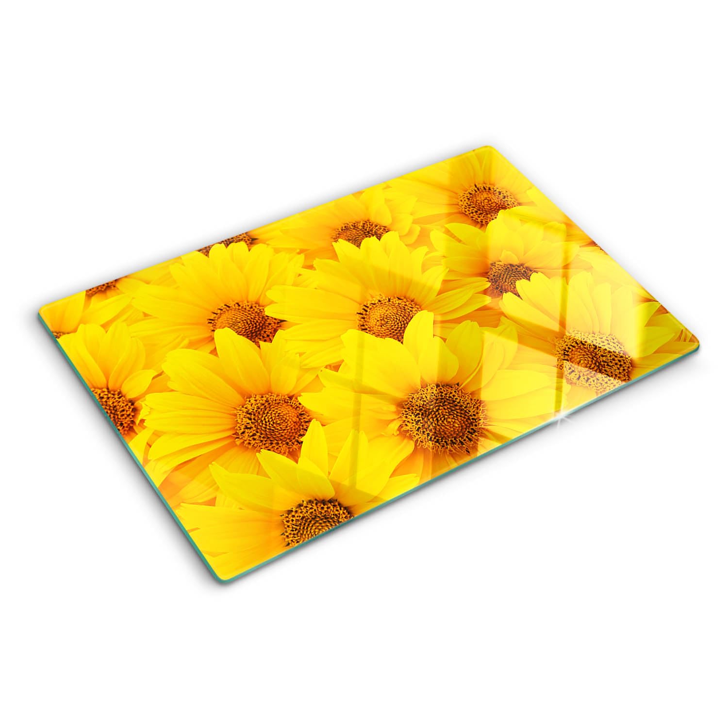 Planche en verre trempé 80x52 cm Tournesols pour illuminer vos repas