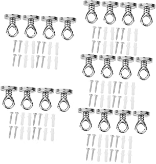 Cabilock 20 pcs Hook Metal Hangers Heavy Duty Hanging Cup Lanterns Wall Hanger Screw- in Wall Holder Light Hanger Screw- in Coat Hanger Metal Chandeliers Windchime Hanger car Key Rings Iron