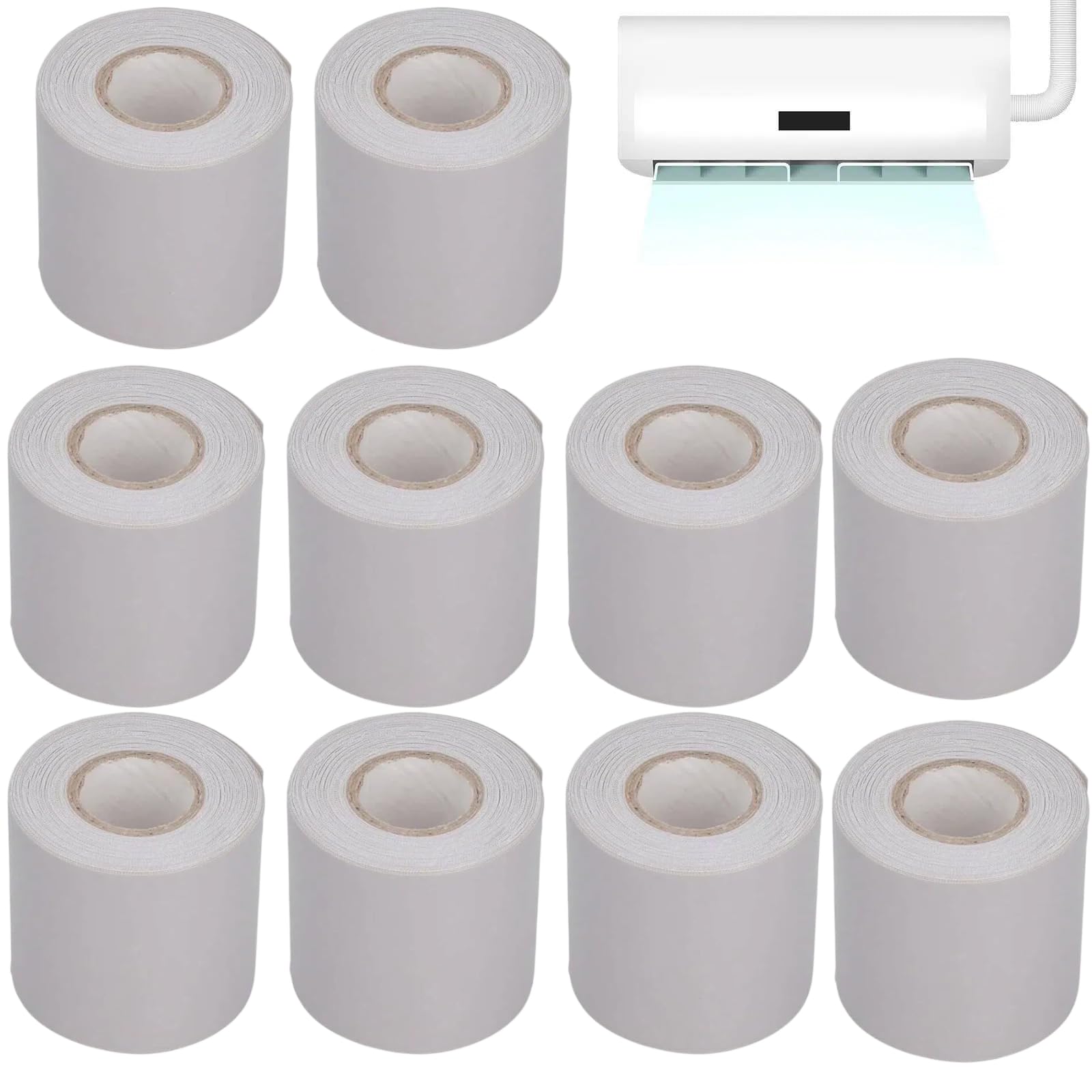 10 Pezzi Nastro per Tubi Condizionatore Isolante PVC (Grigio)