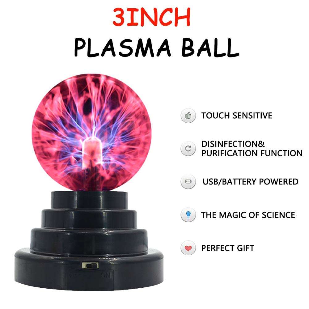 Lampe Sphère Plasma LED 7 Couleurs - Lampe De Table Tactile USB, Ambiance Changeante Pour Chambre Bureau Salon