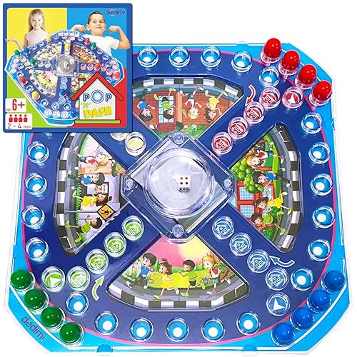 Dedimi Pop n Dash Race Board Game for kids - Racing and Chasing to Base Game - Pop n Dash Family Fun Games Trivial Pursuit