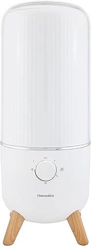 Homedics Humidificador ultrasónico, para dormitorios y oficinas en casa, tanque de 0.97 galones, tiempo de funcionamiento de 45 horas, niebla fresca