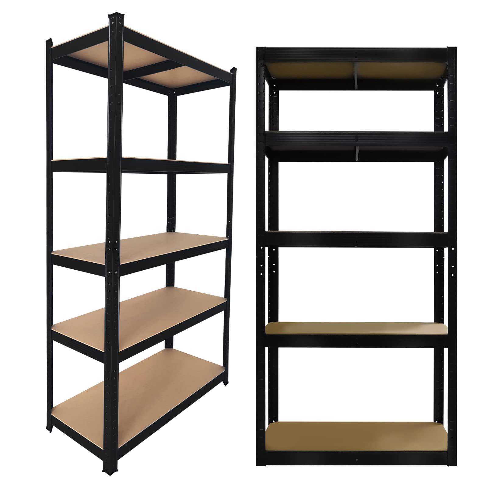 VickyHome 5 Tier Heavy Duty Garage Shelving Unit, Height Adjustable Racking Shelving Shelving Units for Storage, Metal Shelving Unit Storage Garage, Max. 875KG Capacity 150x70x30cm, Black — image 1