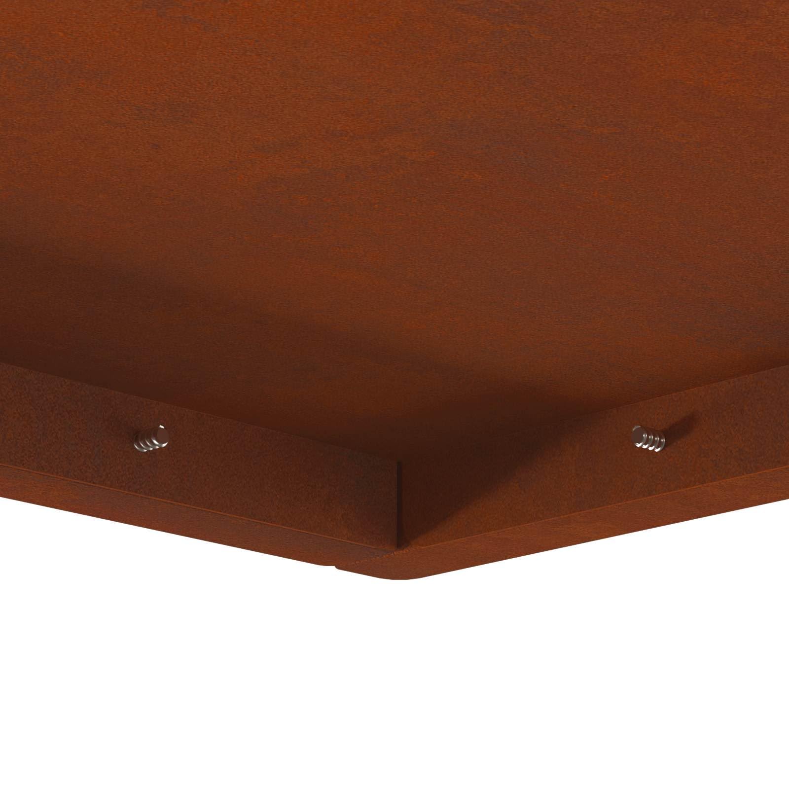 vidaXL Hoguera Marrón 80 x 80 x 40 cm Acero autopatinable, Hogar Moderno Cuadrado, Calentador Exterior Resistente para Jardines y Terrazas, Diseño Cool para Reuniones Sociales | Hecho de acero duradero, diseñado para quemar madera eficiente, Construido,