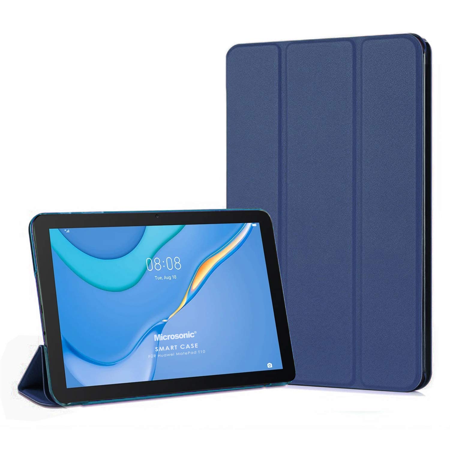 Microsonic Huawei MatePad T10 için Kılıf Slim Translucent Back Smart Cover Lacivert [MatePad T10 ile Uyumlu Kılıf - Lacivert]