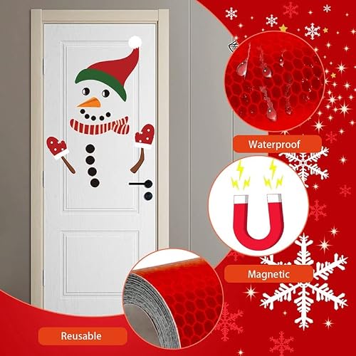 Christmas Snowman Refrigerator Magnets Magnetic Refrigerator Stickers Cute Funny Xmas Snowman Fridge Magnets Diy Refrigerator Magnets Christmas Decorations For Fridge, Metal Door Decor, Office Cabinets Etc( Two Snowmen, 30 Inch) #TOP2