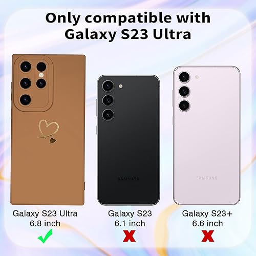 Miniatura 5 de Funda para Samsung Galaxy S23 Ultra para niñas y mujeres, lindo diseño de corazón de amor, funda flexible de silicona líquida a prueba de golpes,
